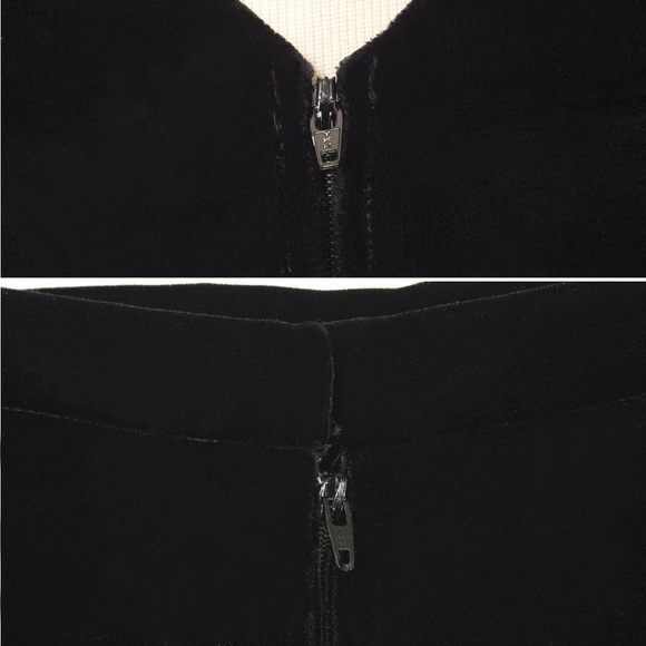 A.J. BARI Vintage Black Velvet Open Back Rhinestone Accent Evening Skirt Set - Picture 8 of 8